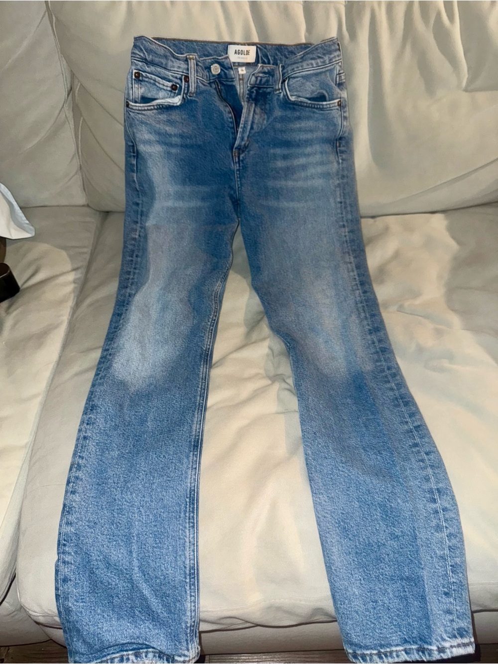 AGOLDE 90's Mid Rise Straight Jeans in Blue Waist 26